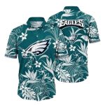 Philadelphia Eagles Monochrome Botanicals Hawaiian Shirt