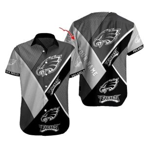 Personalized Philadelphia Eagles Monochrome Precision Hawaiian Shirt