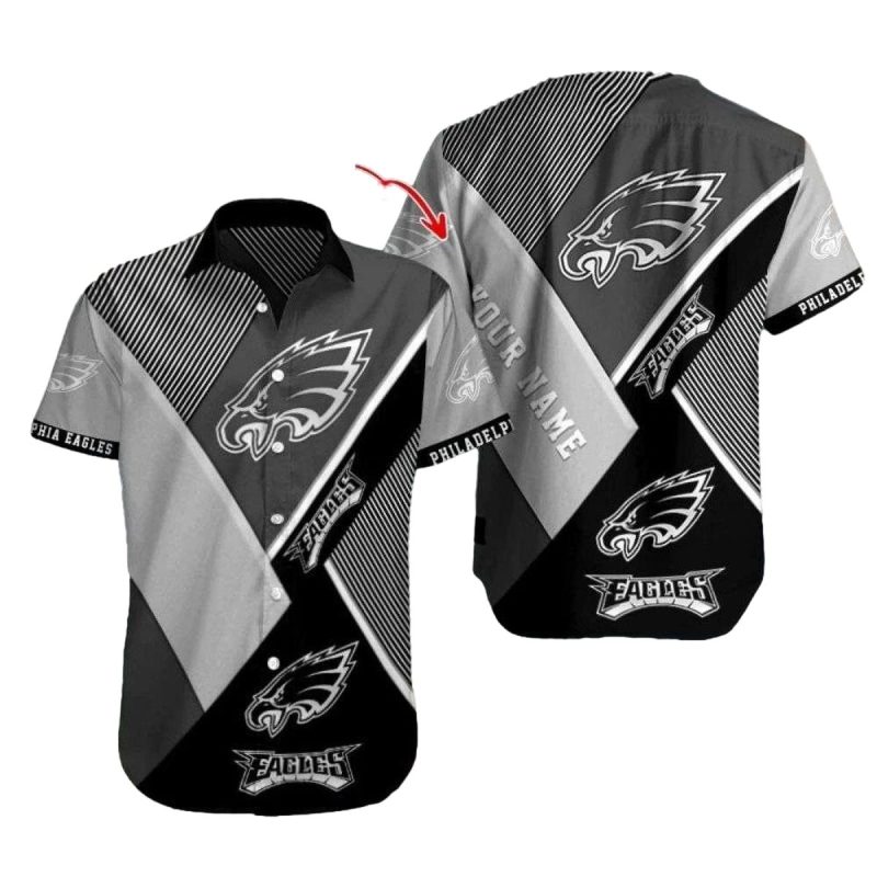 Philadelphia Eagles Monochrome Precision Custom Hawaiian Shirt 1