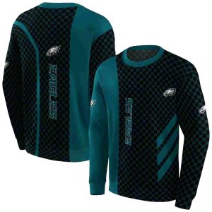 Philadelphia Eagles Monogram Pattern Green AOP Sweatshirt