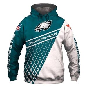 Philadelphia Eagles Logo Dark Green And White All Over Print Hoodie