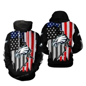 Philadelphia Eagles Logo Flag Of The United States Team All Over Print Hoodie
