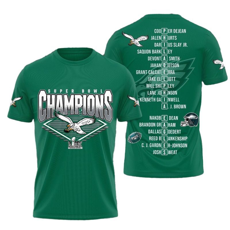 Philadelphia Eagles Name Players Aop T Shirt