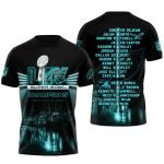 Philadelphia Eagles Neon Light Name Players Champions AOP T-Shirt