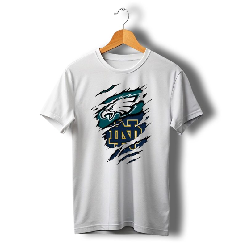 Philadelphia Eagles Notre Dame Fighting Irish Fan Spirit T Shirt T Shirt 1 1