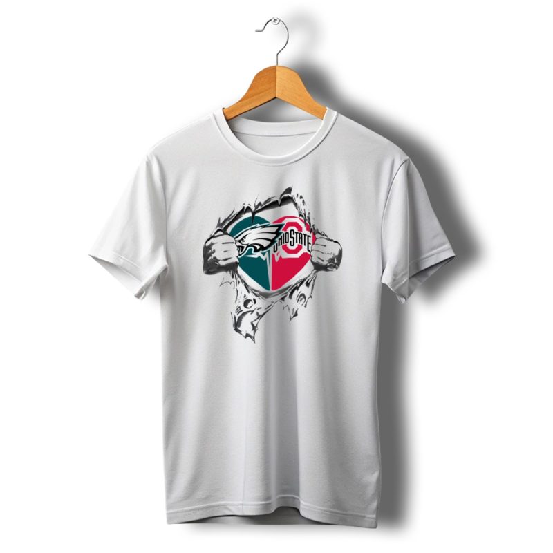 Philadelphia Eagles Ohio State Buckeyes Heart T Shirt T Shirt 1 1