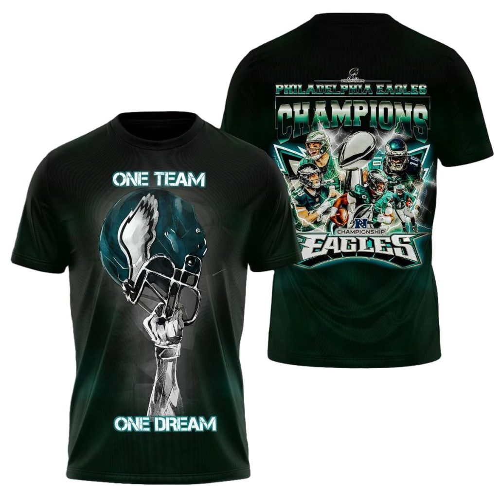Philadelphia Eagles One Team One Dream Aop Tshirt