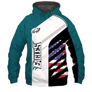 Philadelphia Eagles Patriotic Flags Teams All Over Print Hoodie