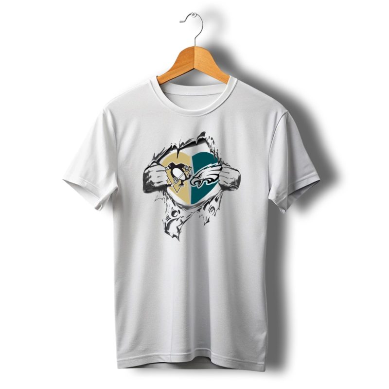 Philadelphia Eagles Penguins Heart T Shirt T Shirt 1 1