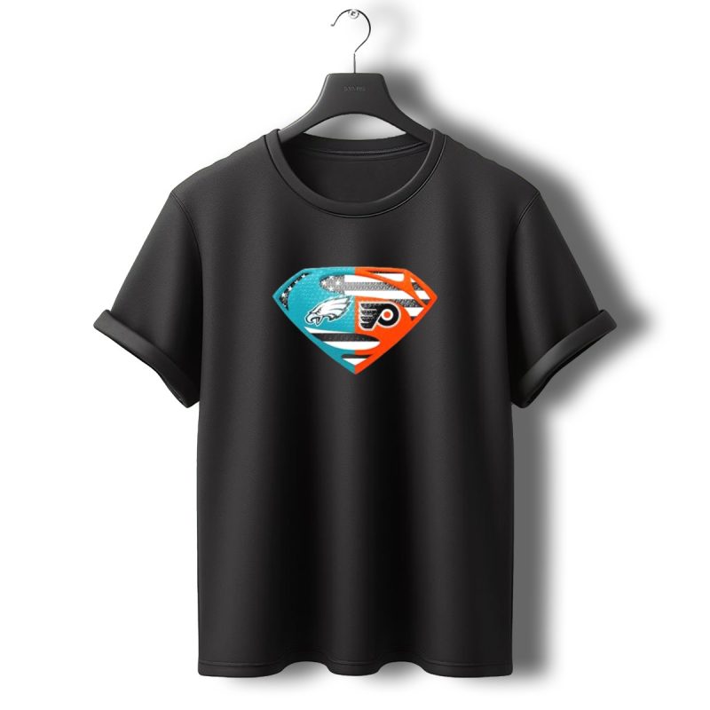 Philadelphia Eagles Philadelphia Flyers Superman Logo Mashup T Shirt T Shirt 0 1