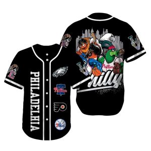Philadelphia Eagles Phillies Flyers 76ers Philly Baseball Jersey