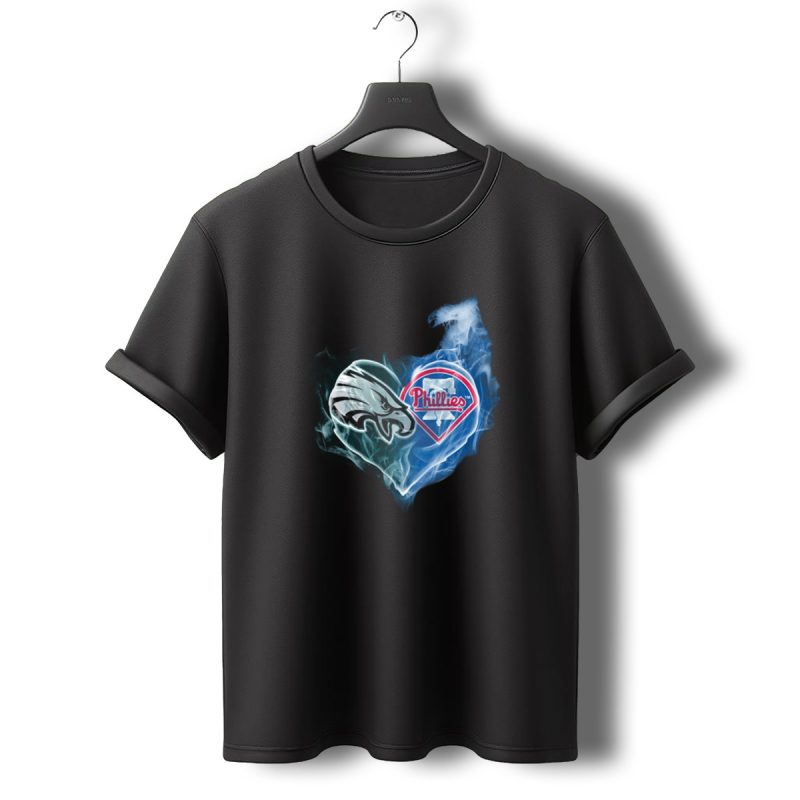 Philadelphia Eagles Phillies Heart T Shirt T Shirt 0 1