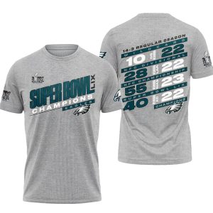 Philadelphia Eagles SB Champions 22 28 55 40 AOP T-Shirt