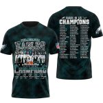 Philadelphia Eagles Sb Lix Champions Name Players Signature AOP T-Shirt