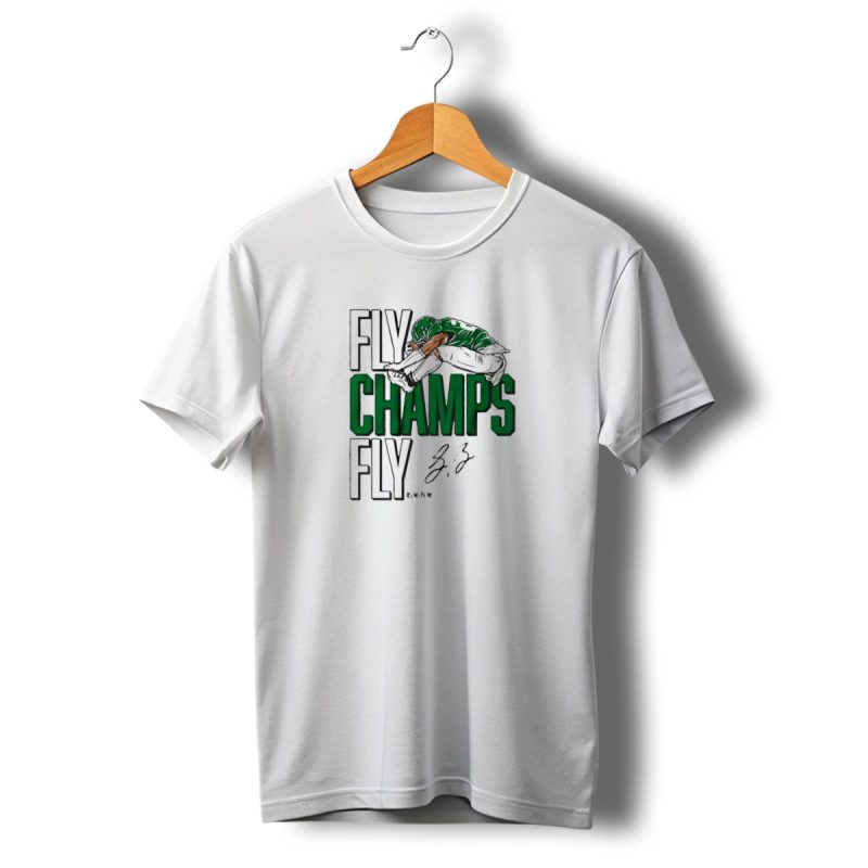 Philadelphia Eagles Saquon Barkley Fly Champs Fly Super Bowl Lix Signature T Shirt T Shirt 1 1