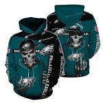 Philadelphia Eagles Skull Boy Hold Logo All Over Print Hoodie