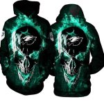 Philadelphia Eagles Skull Light Art Football All Over Print Hoodie