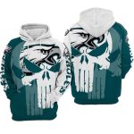 Philadelphia Eagles Skull Punisher All Over Print Hoodie