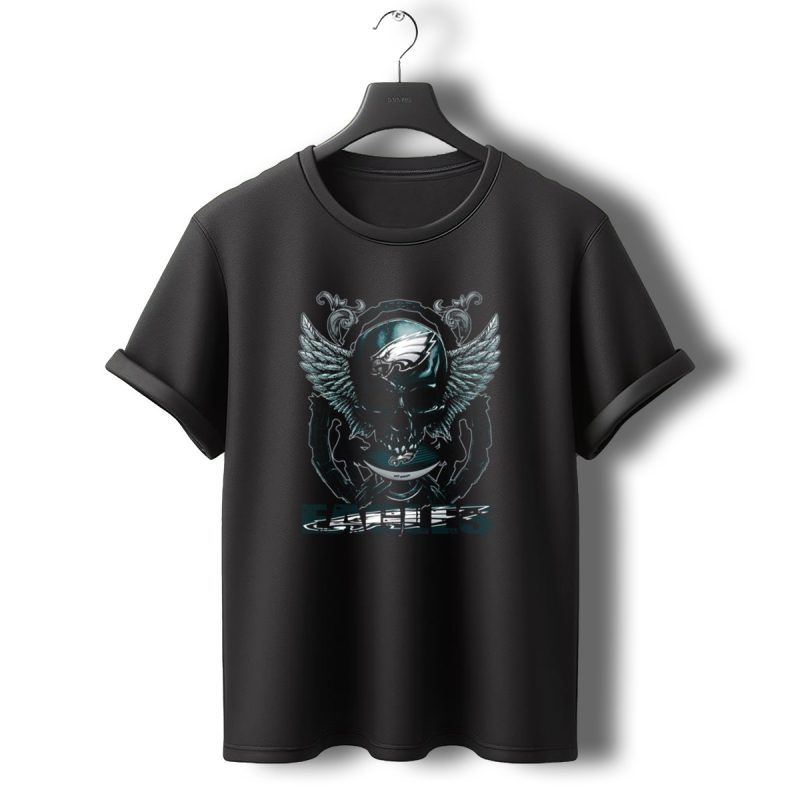 Philadelphia Eagles Skullfb Winged Skull Bold Eagles T Shirt T Shirt 0 1