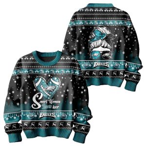 Philadelphia Eagles Smart Woman Loves Her Eagles Christmas Ugly Sweater