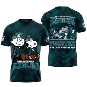 Philadelphia Eagles Snoopy Forever Not Just When We Win AOP T-Shirt