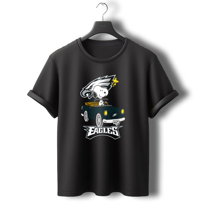 Philadelphia Eagles Snoopy Woodstock Driving Fun T Shirt T Shirt 0 1