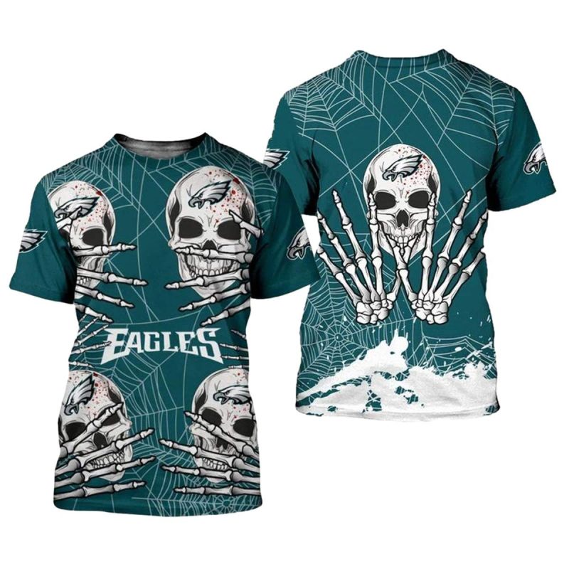 Philadelphia Eagles Spiderwed Skull For Halloween 1