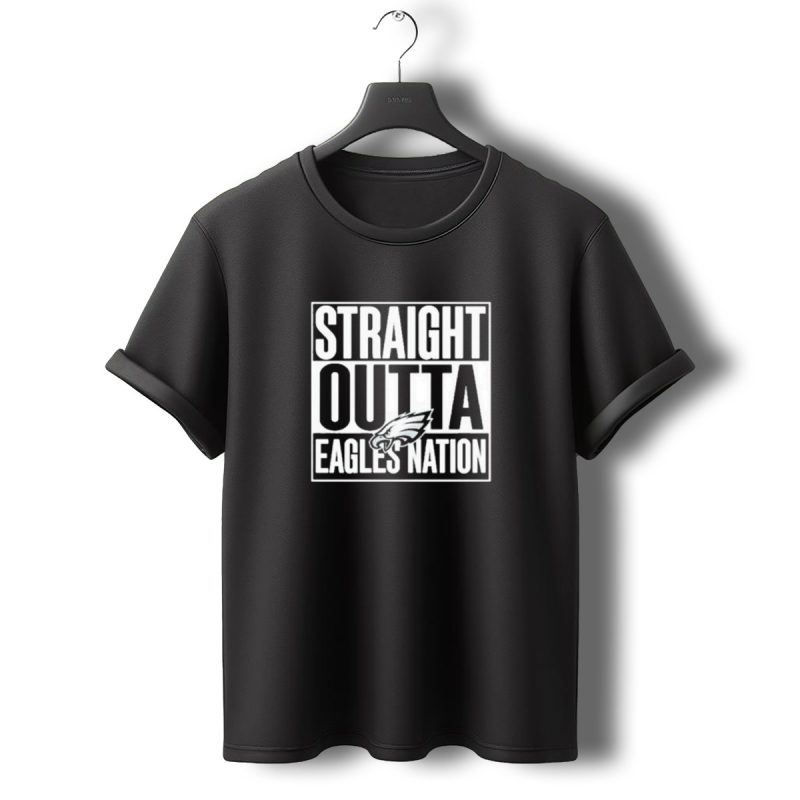 Philadelphia Eagles Straight Outta Eagles Nation Logo Fan Gear T Shirt T Shirt 0 1