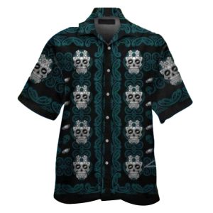Philadelphia Eagles Sugar Skull Pattern Hawaiian Shirt