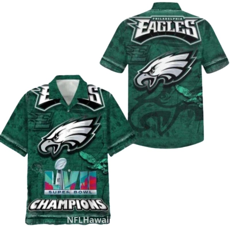 Philadelphia Eagles Super Bowl Champions Emerald Hawaiian Shirt 1 3 1024X1024 1