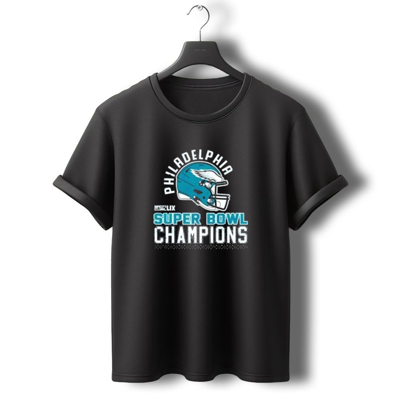Philadelphia Eagles Super Bowl Lii Champions Helmet Football T Shirt T Shirt 0 1