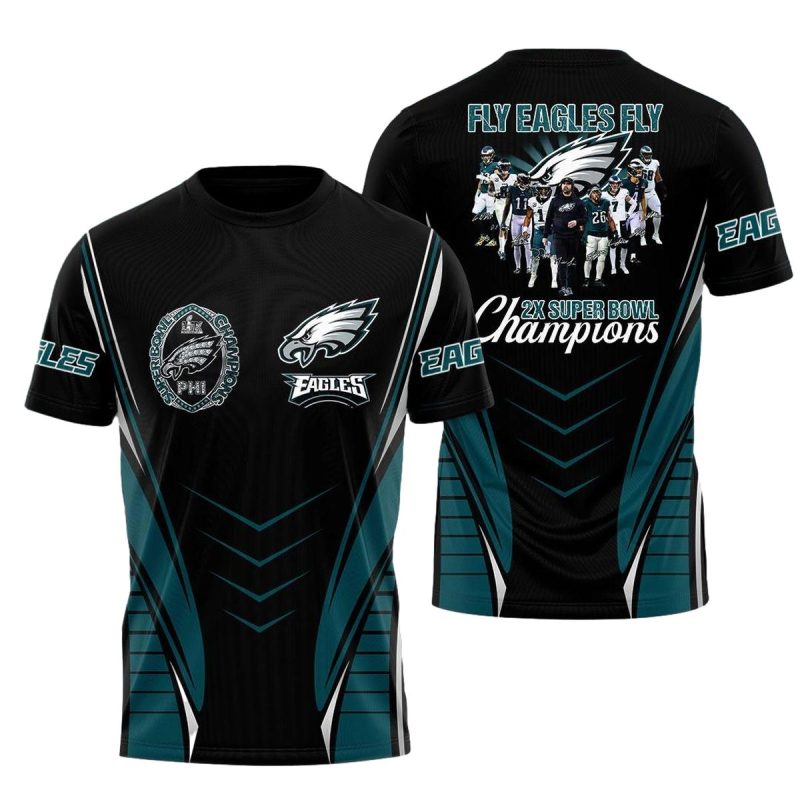 Philadelphia Eagles The Legends 2X Sb Champions Aop Tshirt