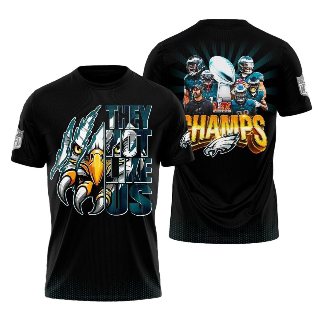 Philadelphia Eagles They Not Like Us We Champs Aop T Shirt