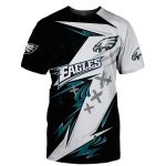 Philadelphia Eagles Thunder Graphic White And Black AOP T-Shirt