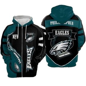 Philadelphia Eagles Ball Flame All Over Print Hoodie