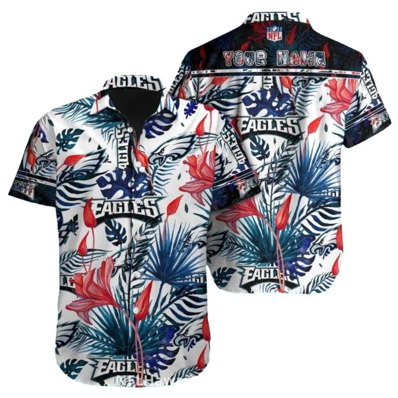 Philadelphia Eagles Vibrant Red And Blue Floral Hawaiian Shirt 1 3 1024X1024 1