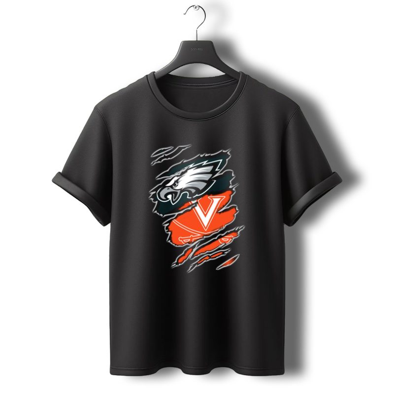 Philadelphia Eagles Virginia Cavaliers Fan Crossover T Shirt T Shirt 0 1