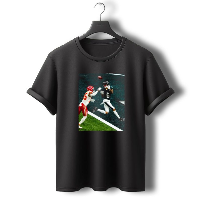 Philadelphia Eagles Vs Kansas City Chiefs Devonta Smith Touchdown Moment Chefs Kiss T Shirt T Shirt 0 1