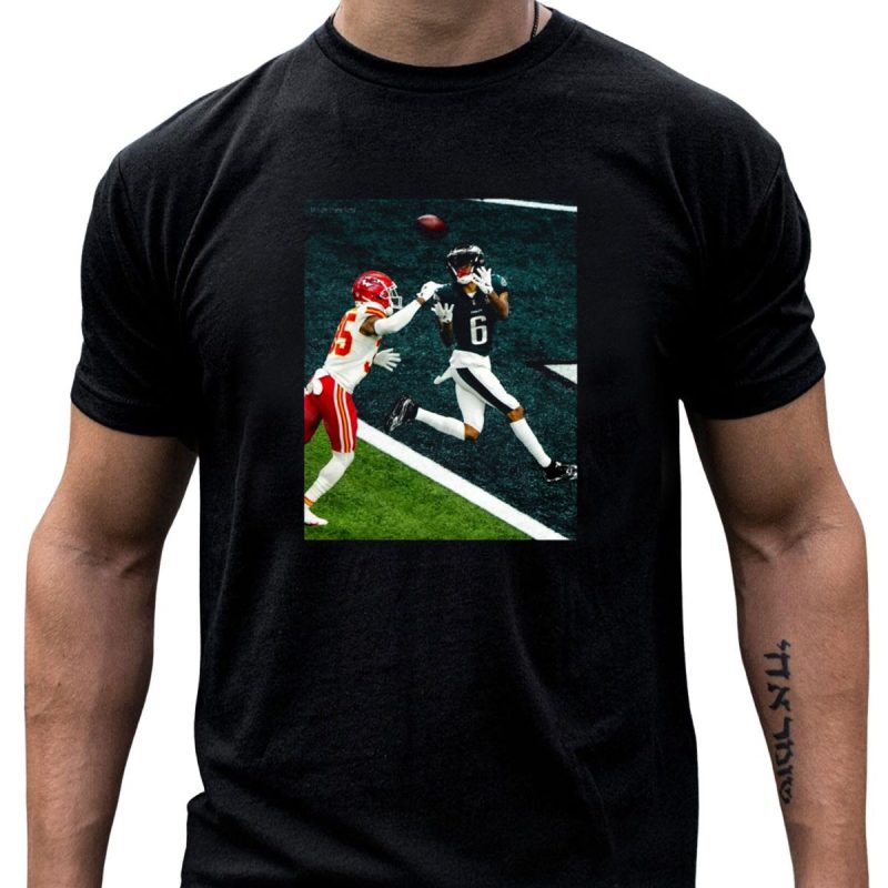 Philadelphia Eagles Vs Kansas City Chiefs Devonta Smith Touchdown Moment Chefs Kiss T Shirt T Shirt 1 1