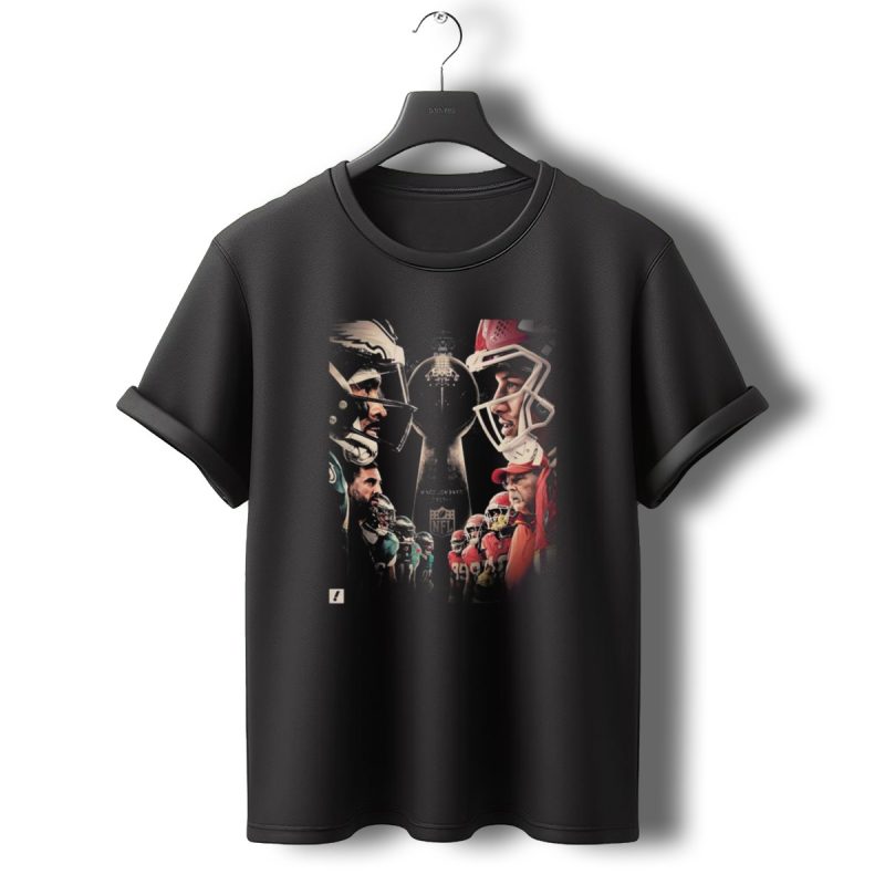 Philadelphia Eagles Vs Kansas City Chiefs Vince Lombardi Trophy Cup Showdown T Shirt T Shirt 0 1