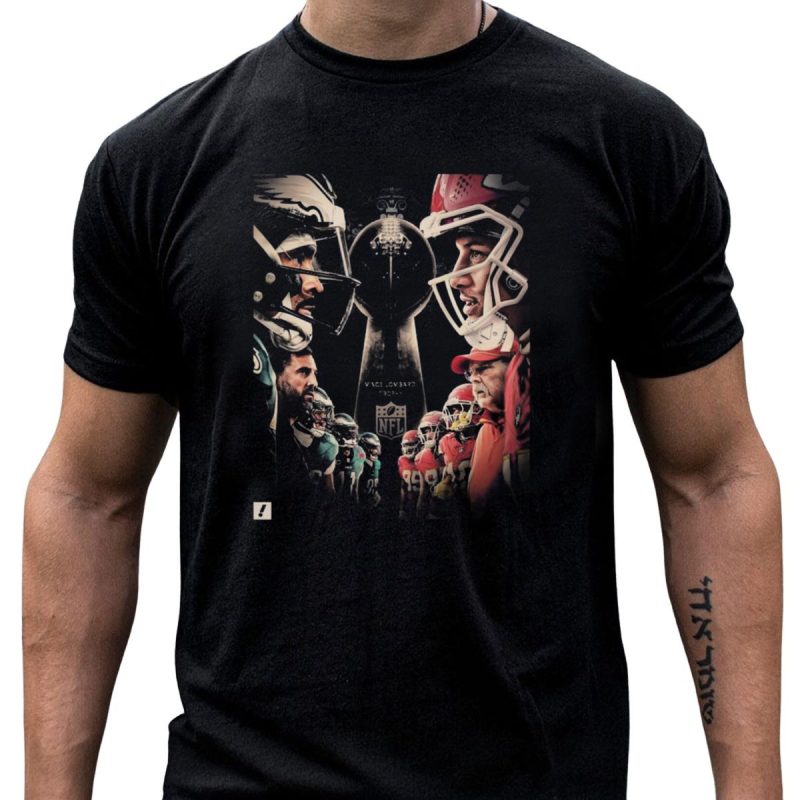 Philadelphia Eagles Vs Kansas City Chiefs Vince Lombardi Trophy Cup Showdown T Shirt T Shirt 1 1