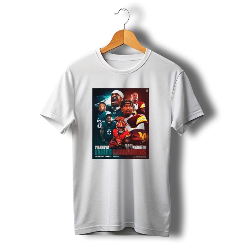Philadelphia Eagles Vs Washington Commanders Nfc East Showdown Sunday 1 Pm Et On Fox T Shirt T Shirt 1 1