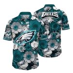 Philadelphia Eagles White Floral Breeze Hawaiian Shirt