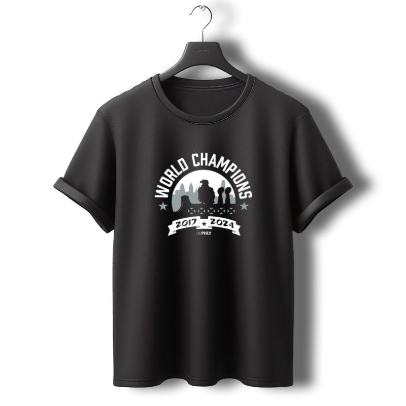 Philadelphia Eagles World Champions 2017 2024 Skyline Trophy Remix T Shirt T Shirt 0 1