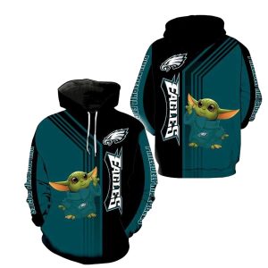 Philadelphia Eagles And Baby Yoda All Over Print Hoodie