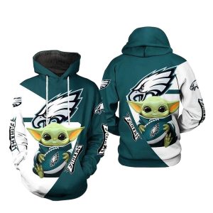 Philadelphia Eagles Baby Yoda Lovely All Over Print Hoodie