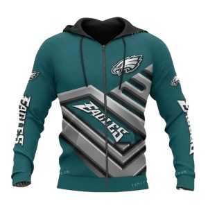 Philadelphia Eagles Logo Dark Green All Over Print Hoodie