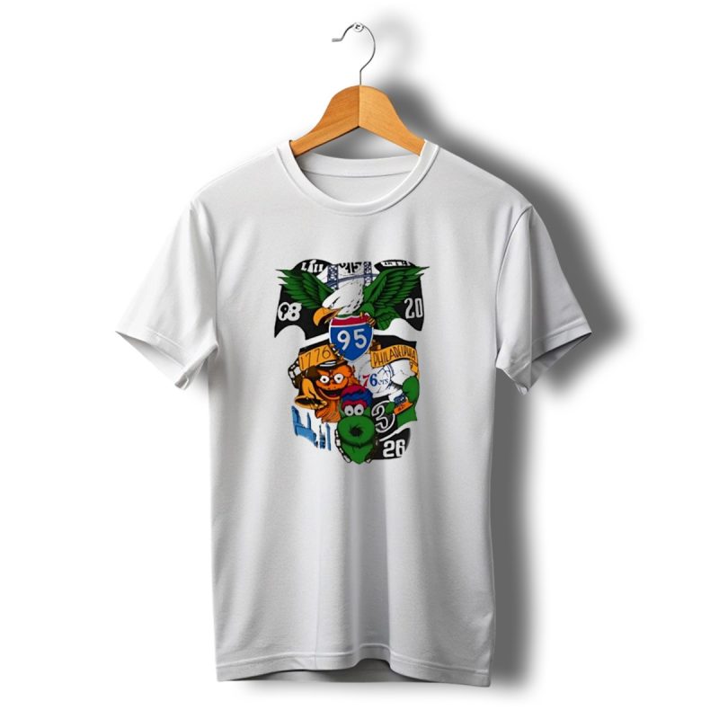 Philadelphia Icons 95 I 95 1776 Philadelphia 76Ers Eagles Mascots 20 8 3 26 T Shirt T Shirt 1 1