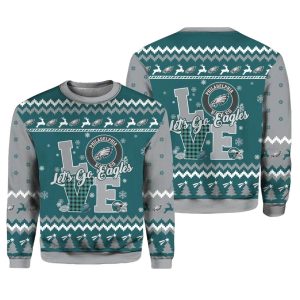 Philadelphia Eagle Love Let’s Go Eagles Ugly Sweater