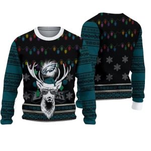 Philadelphia Eagles Christmas Reindeer Ugly Sweater